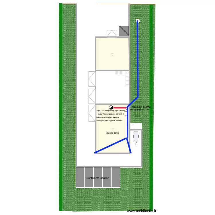 hangar 2 conduites. Plan de 