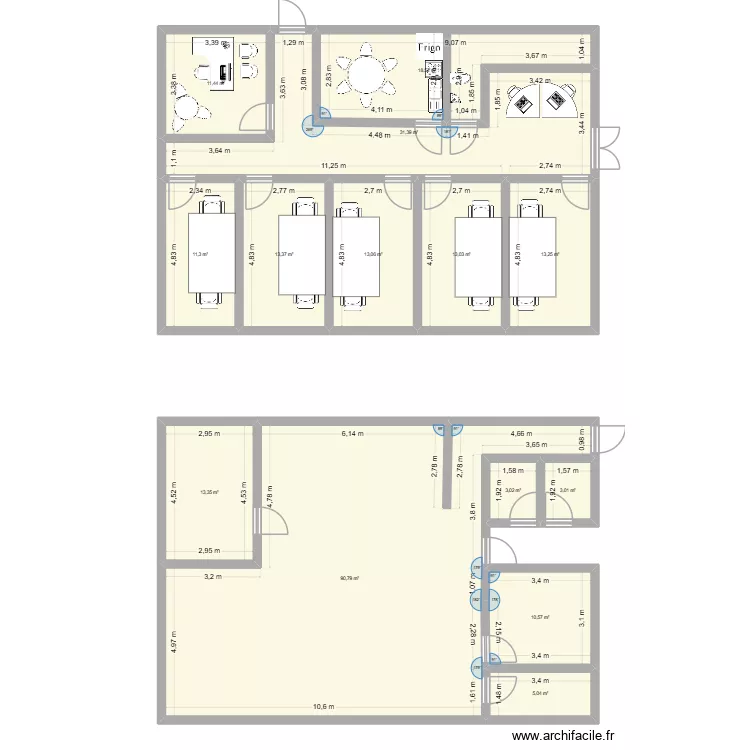 test. Plan de 14  et 251 m²