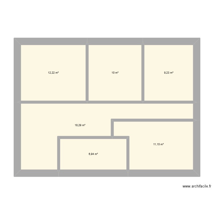 esssai2. Plan de 6 pièces et 68 m2