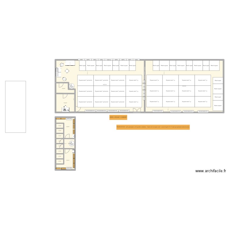 Crossfit Créon 2TER small bureau. Plan de 15 pièces et 326 m2