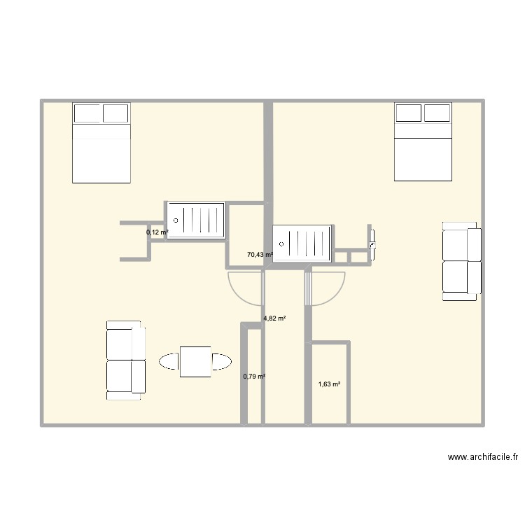 comble Saverne. Plan de 5 pièces et 78 m2