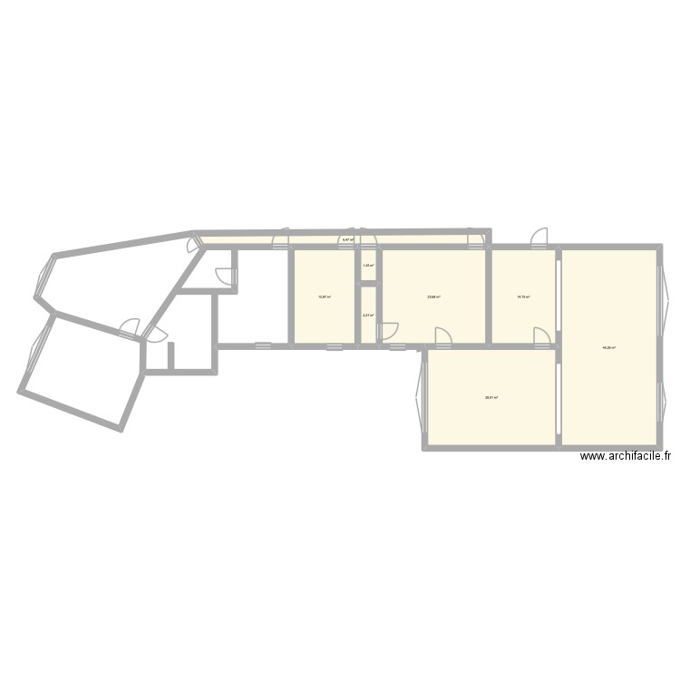 Isabelle_plan2. Plan de 8 pièces et 138 m2