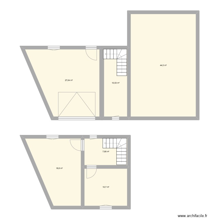 Aggrandissement. Plan de 6 pièces et 119 m2