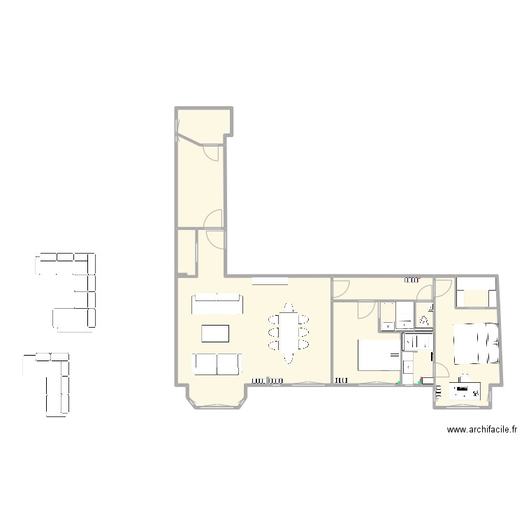 Renovation Boulogne - apres travaux. Plan de 11 pièces et 86 m2