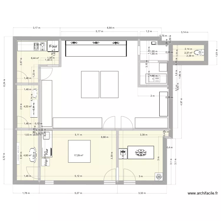 Local Just1delice ancien Callice. Plan de 