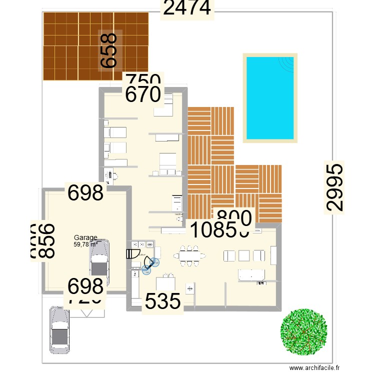 plan chevrette 1. Plan de 3 pièces et 209 m2