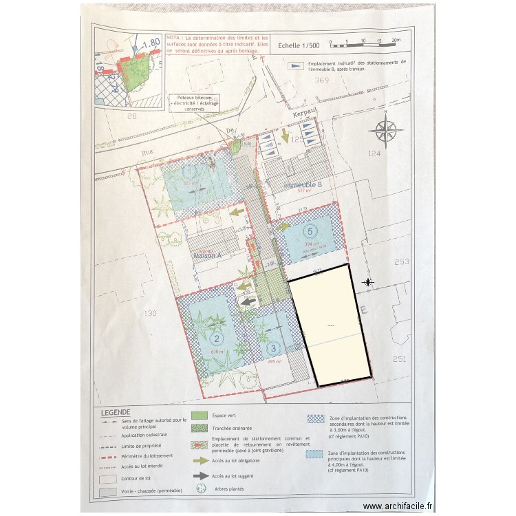 Sarzeau Plan Masse Terrain. Plan de 1 pièce et 635 m2