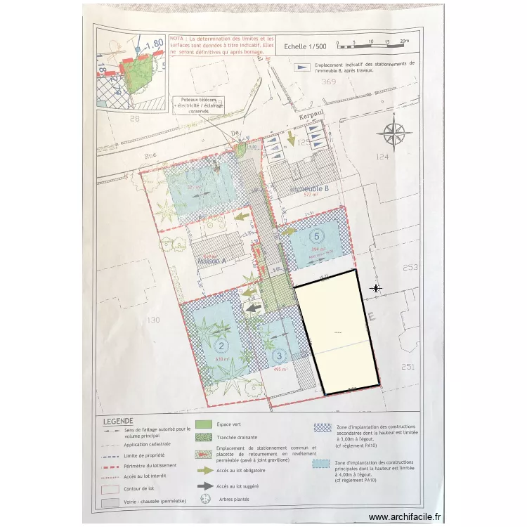 Sarzeau Plan Masse Terrain. Plan de 