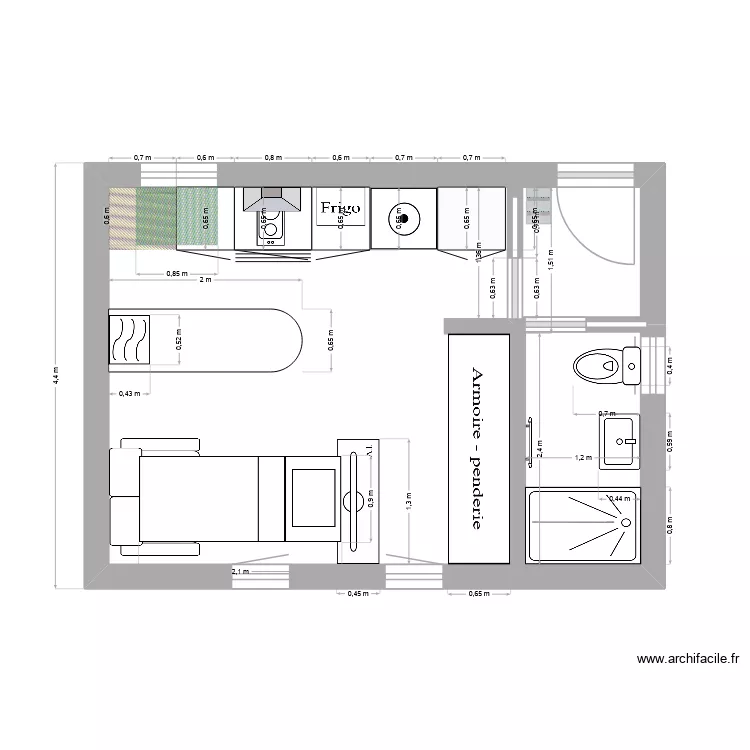Studio de jardin. Plan de 