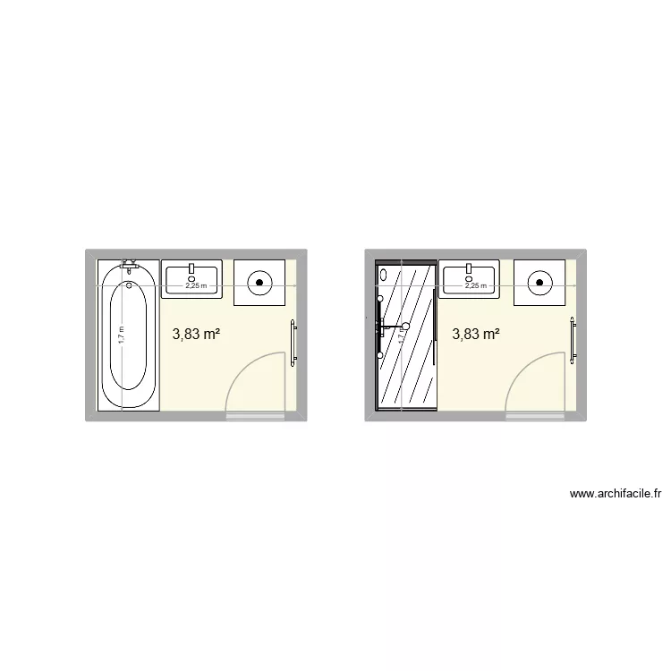 sdb medjb. Plan de 2 et 8 m² sdb medjb. Plan de 2 et 8 m²