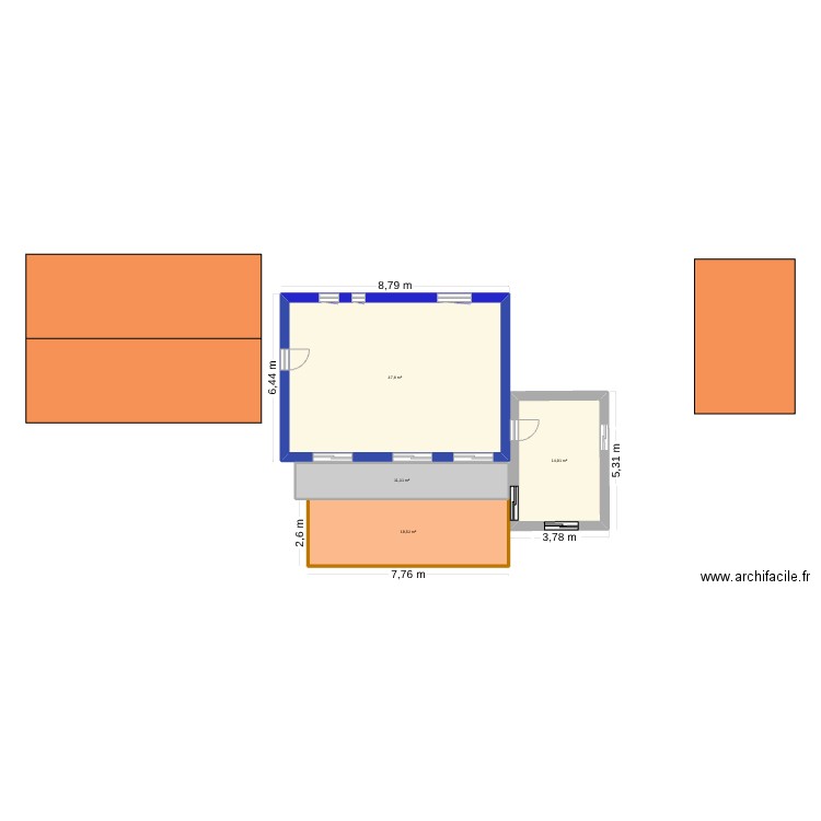 plan general. Plan de 4 pièces et 94 m2