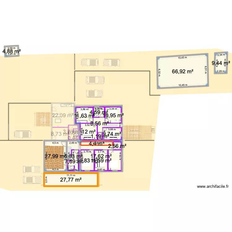 pinson3. Plan de 46 pièces et 721 m²