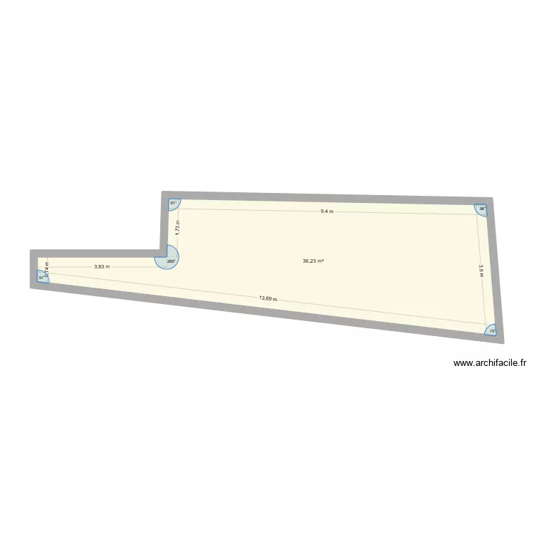 Bodin. Plan de 1  et 36 m²