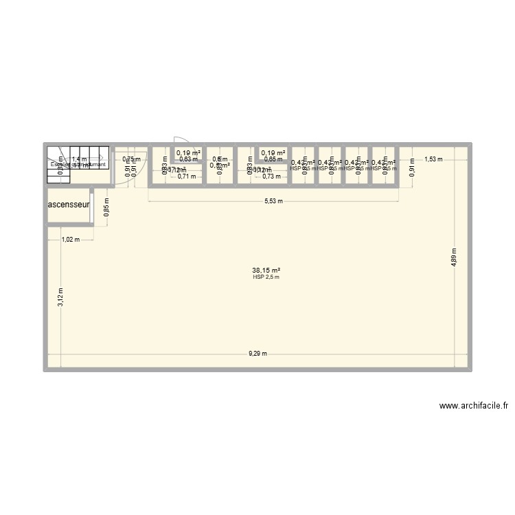 stage Juilley. Plan de 12 pièces et 44 m2