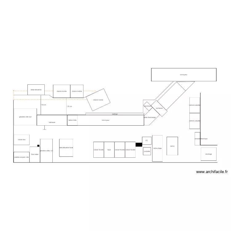 Chaine K implantation cadreuse chgt 1 cadreuse seulement. Plan de 