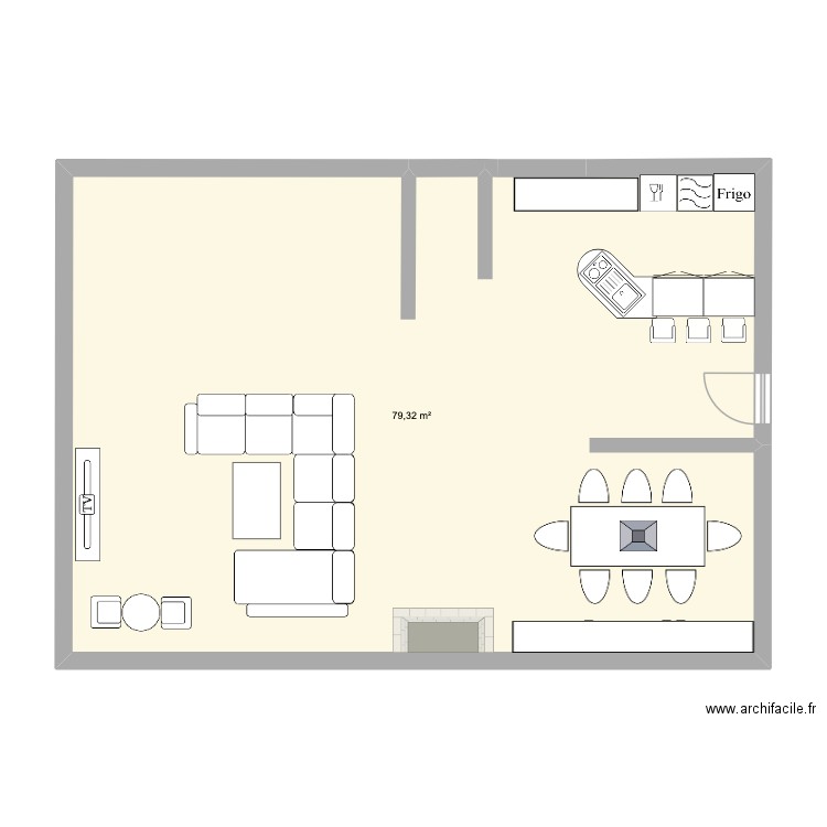chalet suisse. Plan de 1 pièce et 79 m2