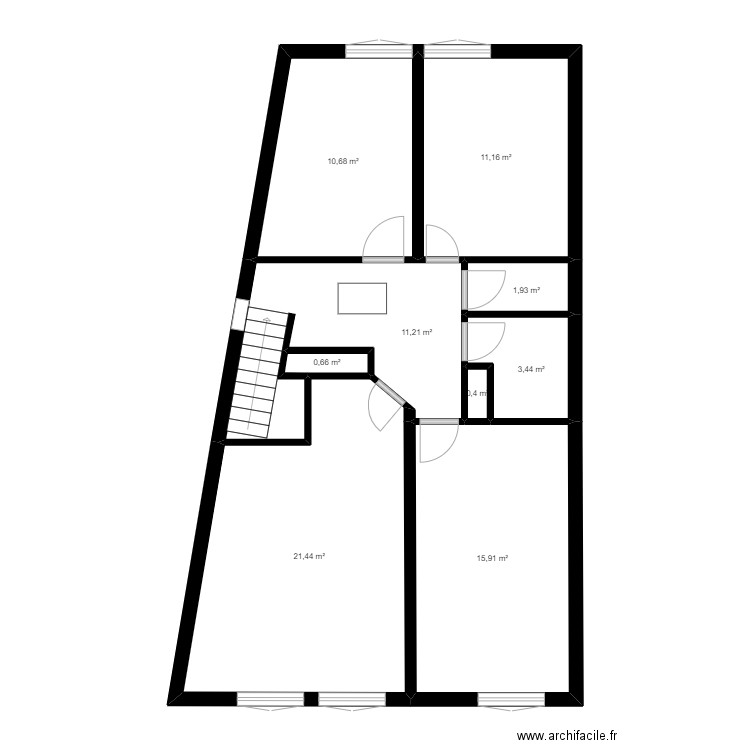 PLAN ARISTIDE ETAGE ORIGINAL 1. Plan de 9 pièces et 77 m2