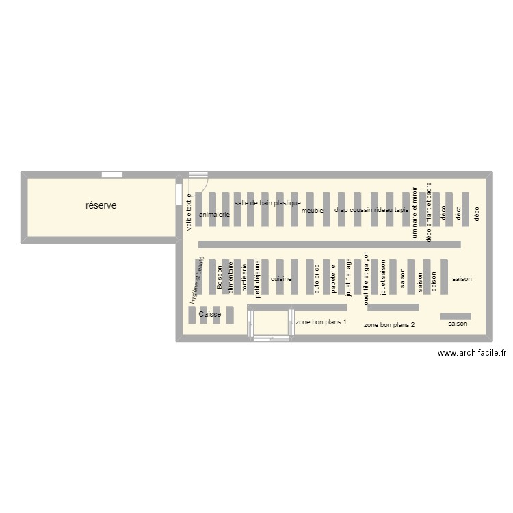 B&M. Plan de 3 pièces et 99 m2