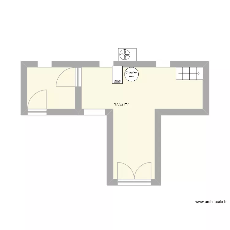 garage + airbnb. Plan de 1  et 18 m²