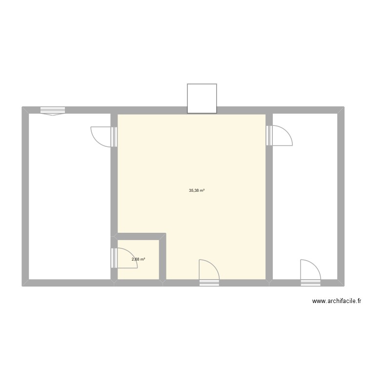 agence ve. Plan de 2 pièces et 38 m2