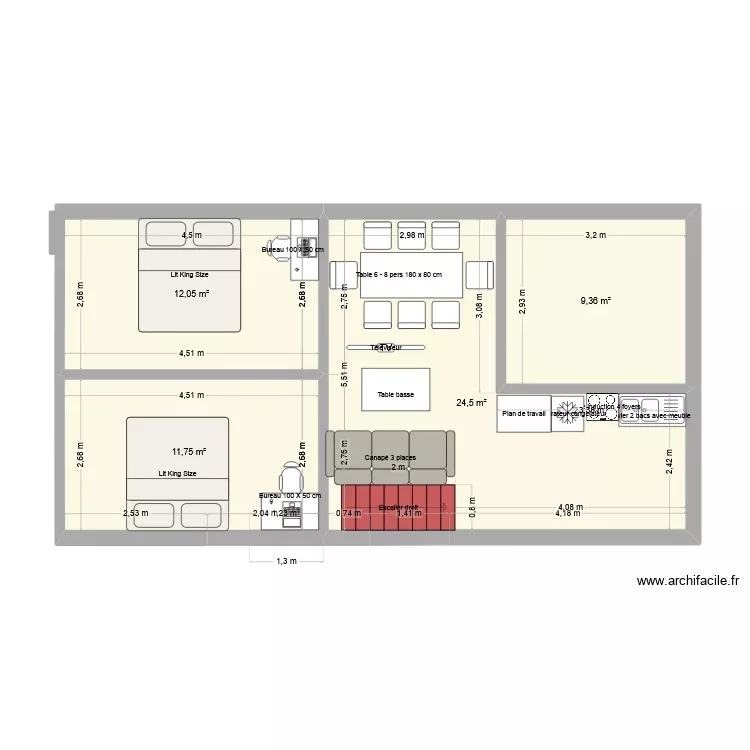 beaugency 2. Plan de 4 Pièces et 58 m²