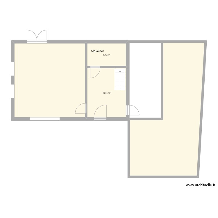 Benedenverdieping 2 veldegem. Plan de 4 pièces et 96 m2