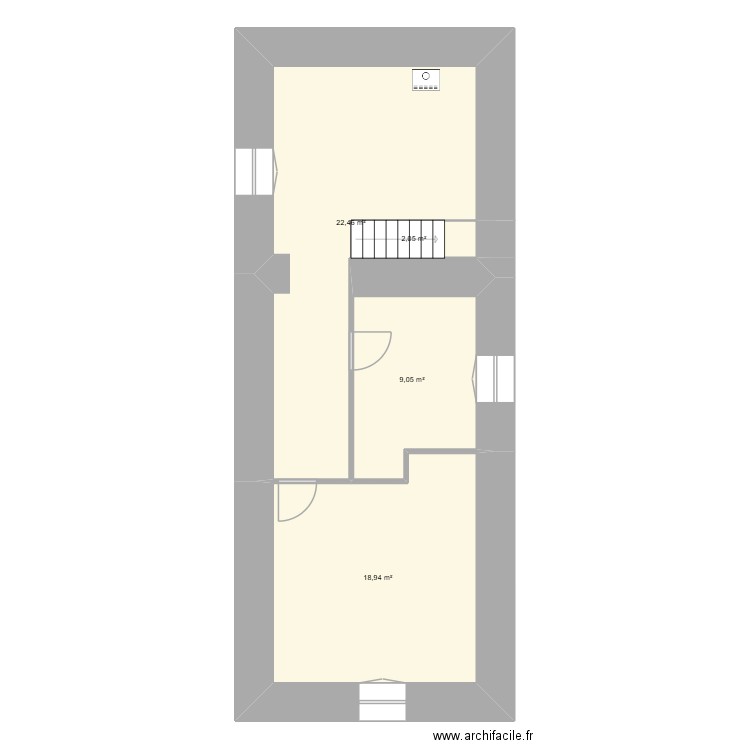 plan 1. Plan de 4 pièces et 53 m2