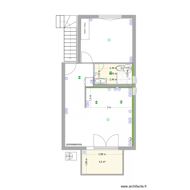 ESCALA 5.0 électricité. Plan de 2 Pièces et 7 m² ESCALA 5.0 électricité. Plan de 2 Pièces et 7 m²