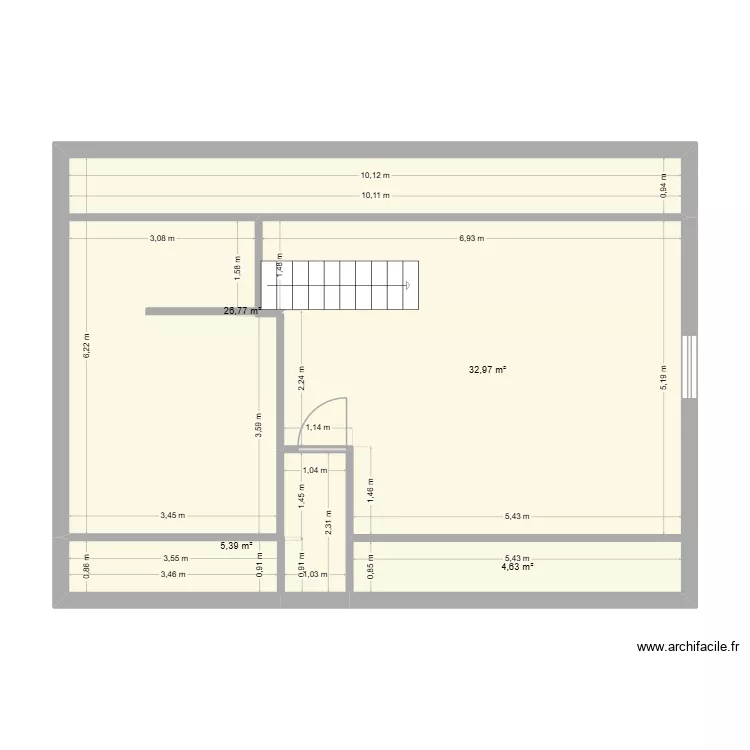 Comble Mundo. Plan de 4  et 70 m²
