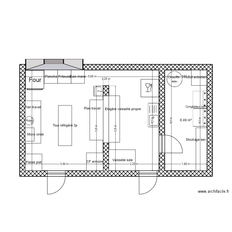 La Maison l'isle Jourdain. Plan de 2 pièces et 35 m2