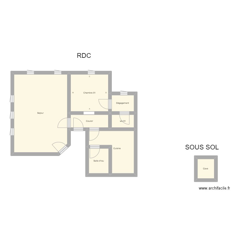 350601875. Plan de 8 pièces et 59 m2