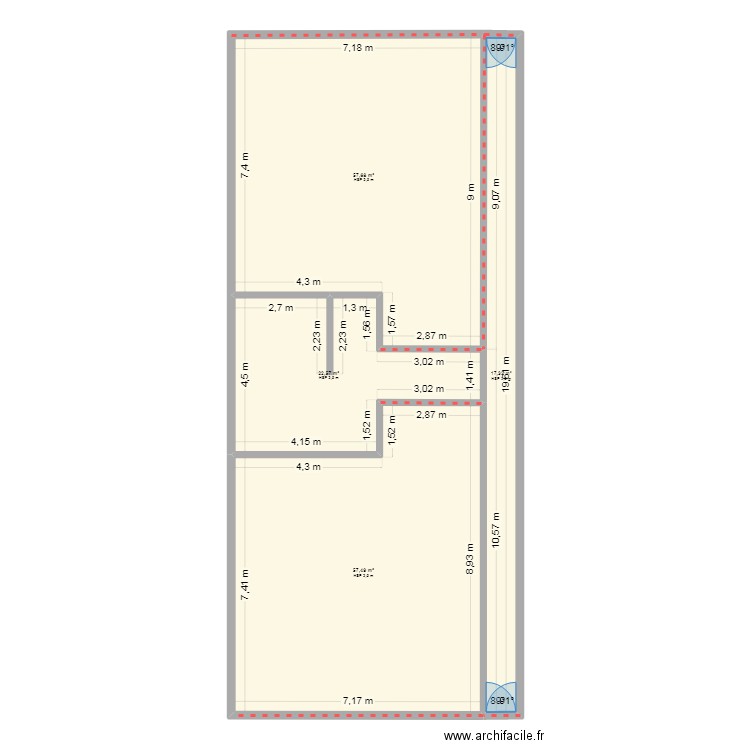 imobl fillene. Plan de 4 pièces et 155 m2