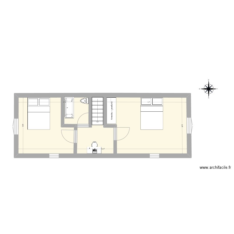MAISON GAZOST ETAGE. Plan de 1 pièce et 37 m2