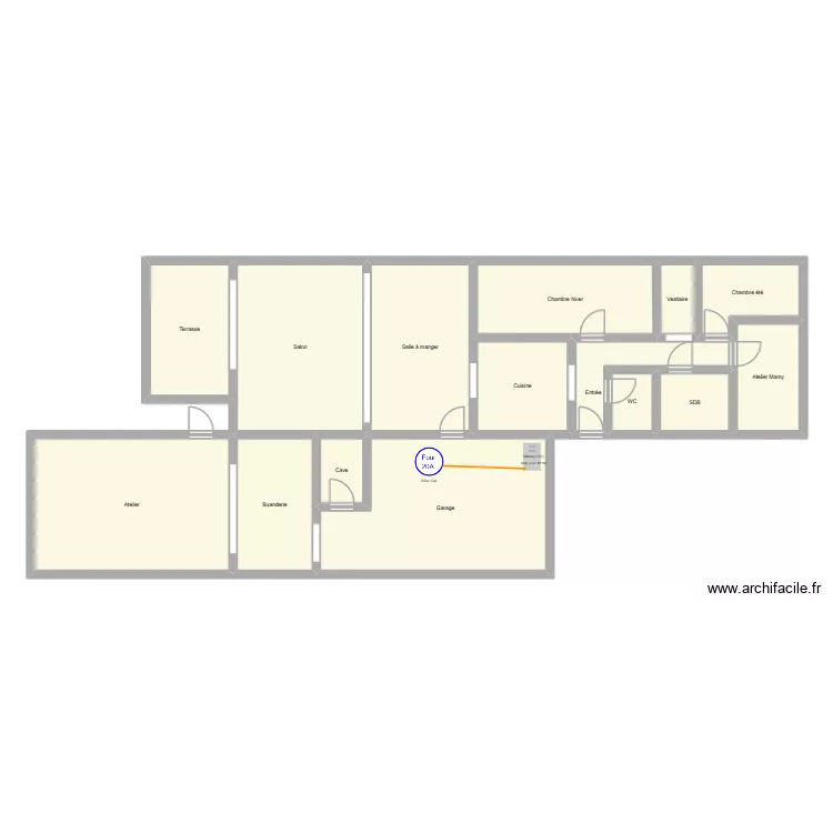 Four garage. Plan de 15  et 176 m²