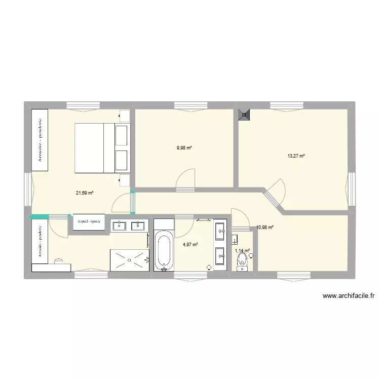 Etage Beauregard changements. Plan de 