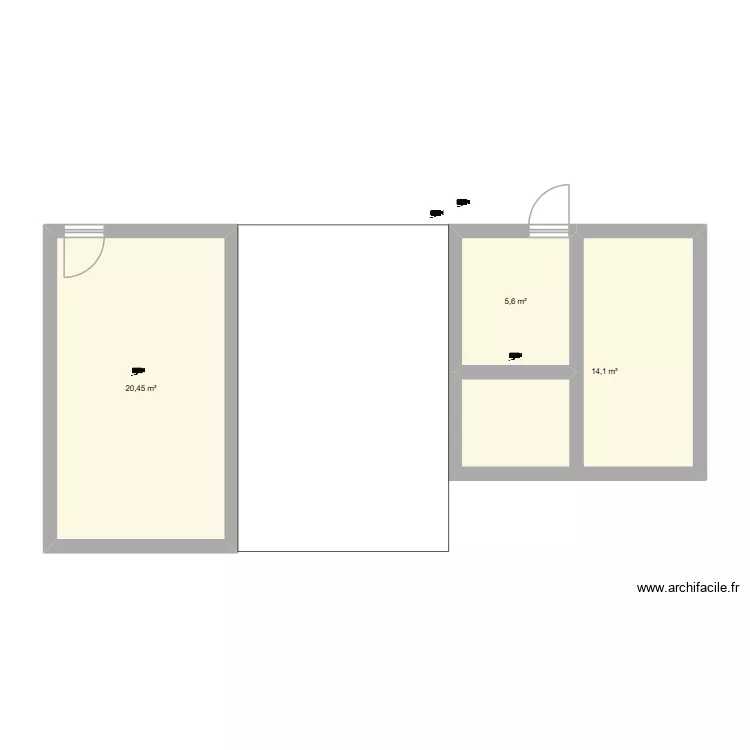 AINNAGA. Plan de 3  et 40 m²