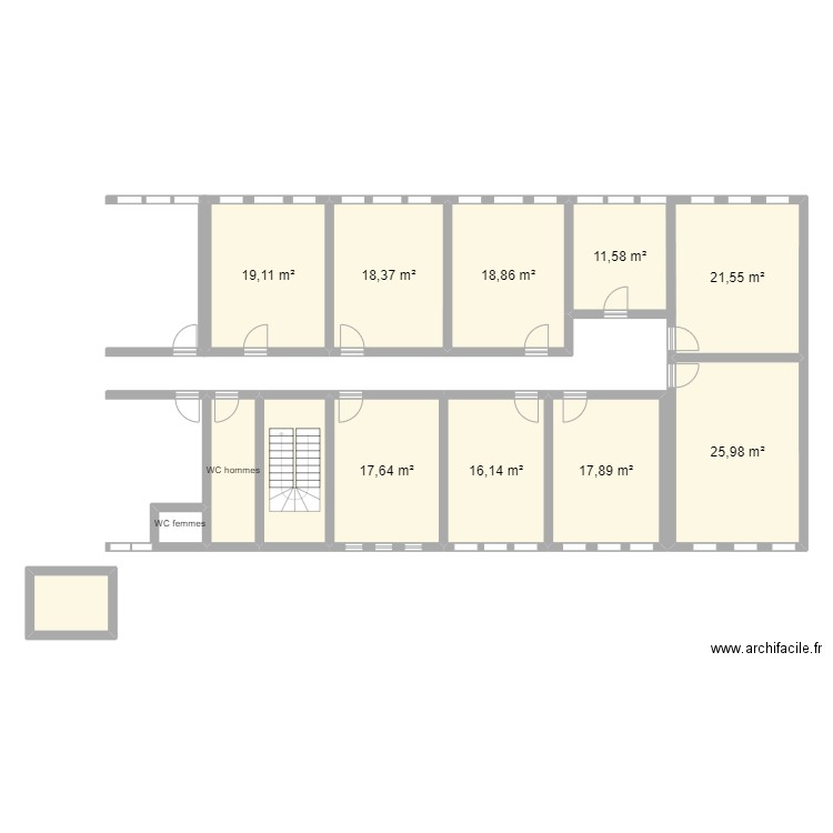 Plan ETC - 1er étage. Plan de 12 pièces et 190 m2