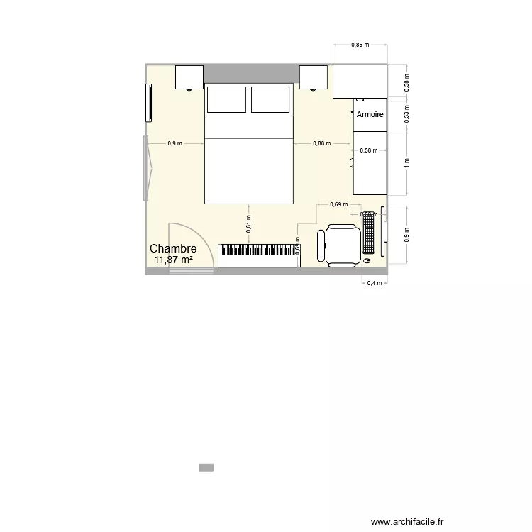 blender MCP. Plan de 1  et 12 m²