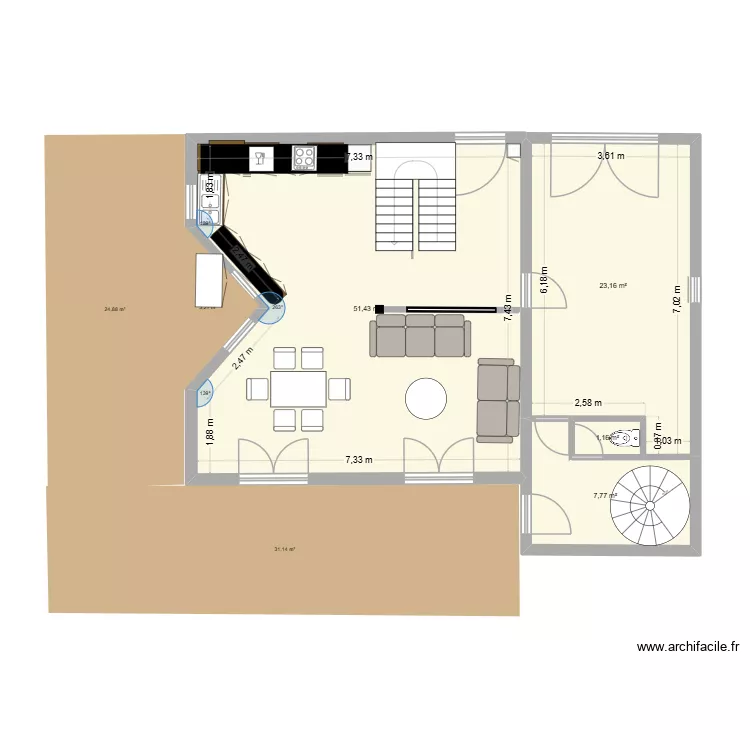 6 montee amenagement cuisine 2. Plan de 4 Pièces et 84 m² 6 montee amenagement cuisine 2. Plan de 4 Pièces et 84 m²