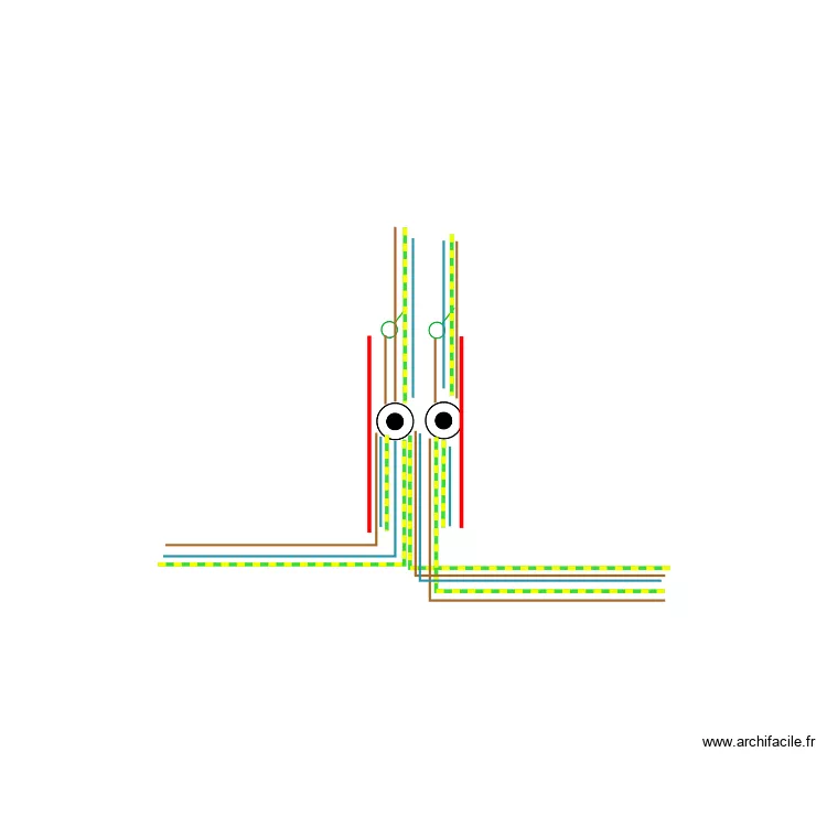 Electricit&eacute; - D&eacute;tail poteau central. Plan de 