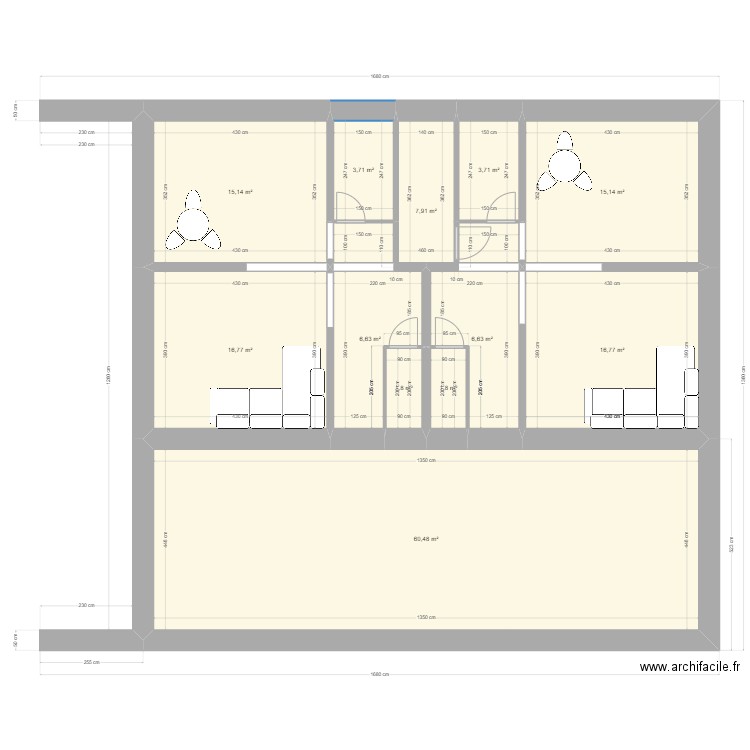 20240303 Projet Rénovation Mury idée. Plan de 12 pièces et 156 m2