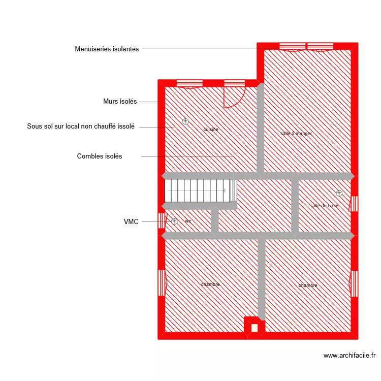 FILJAK Katia &eacute;tage s3. Plan de 8  et 62 m²