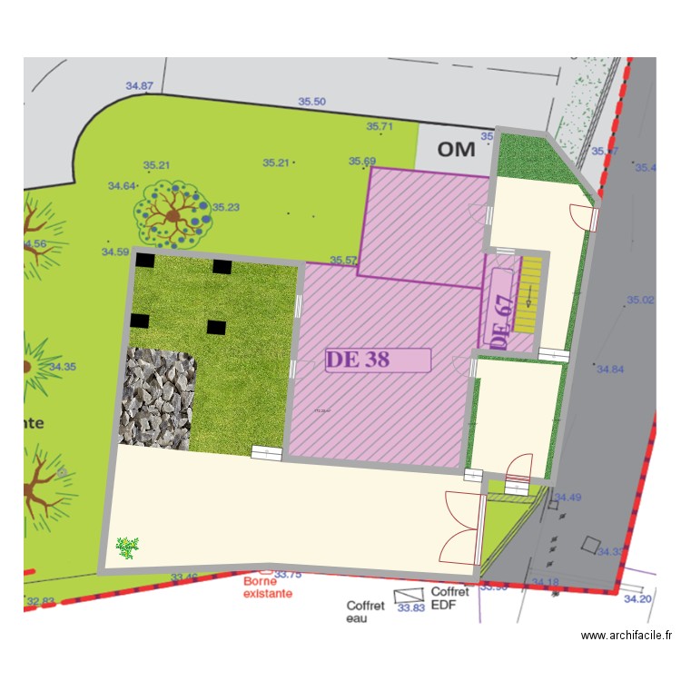 Jardin. Plan de 1 pièce et 172 m2