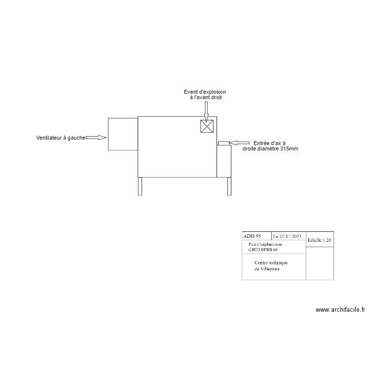 CTM Villepinte Vue de face. Plan de 0 pièce et 0 m2