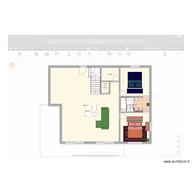 Rdc Lamoura. Plan de 6 pièces et 109 m2