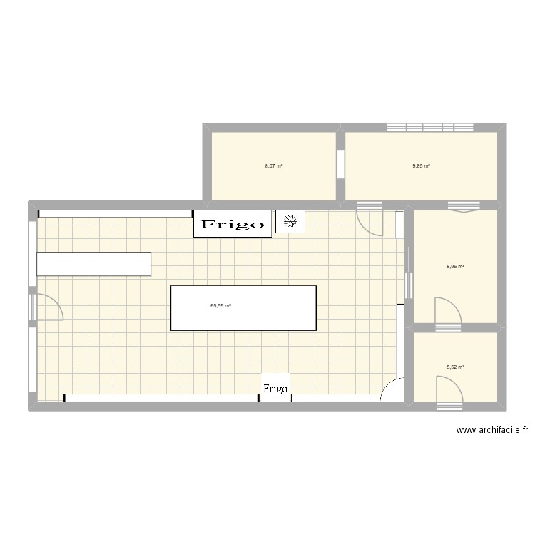 panier d'albatre. Plan de 5 pièces et 98 m2
