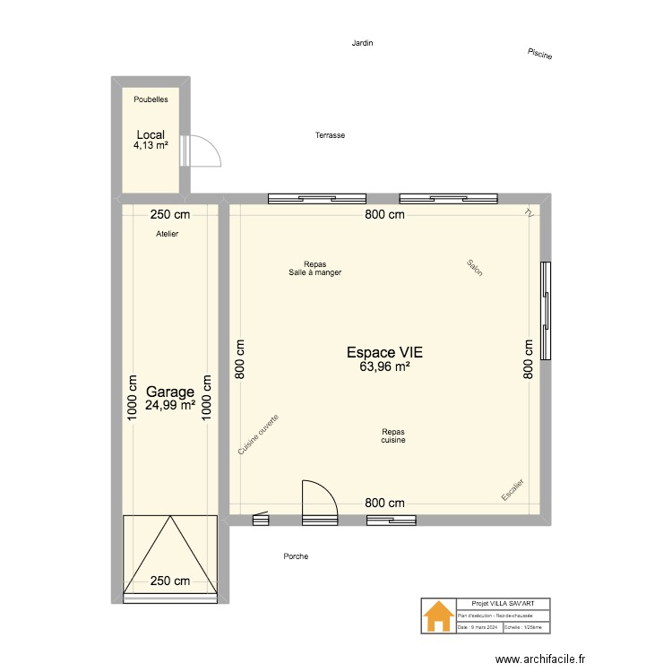 MAQUETTE ANDREA - RDC. Plan de 0 pièce et 0 m2