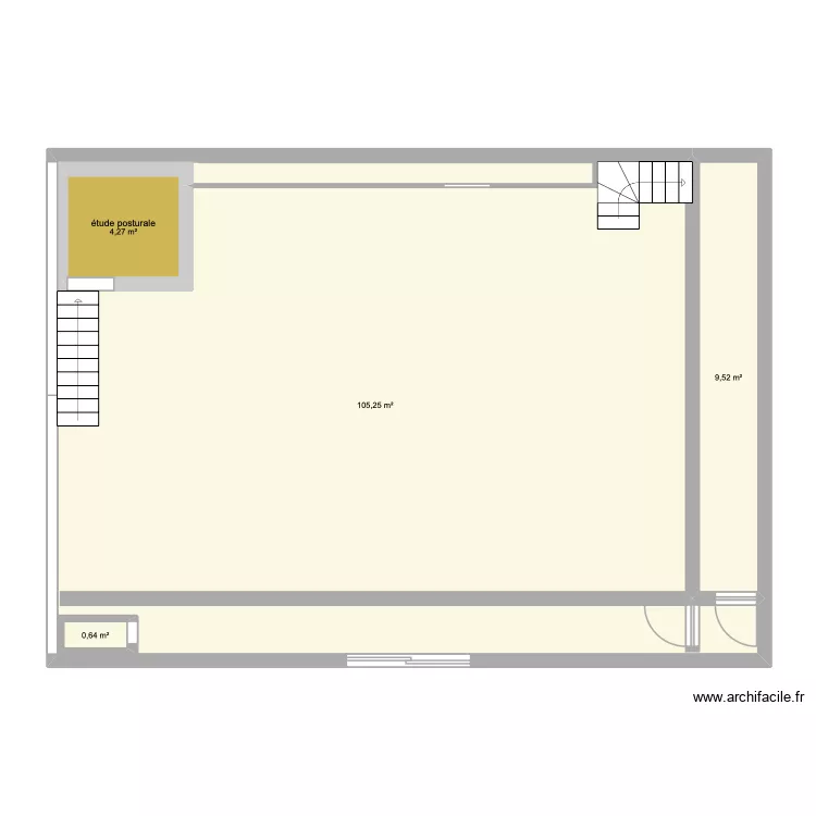 mag. Plan de 4  et 128 m²