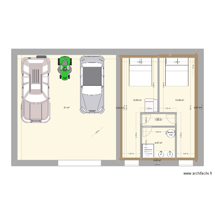 LGN5. Plan de 8 pièces et 85 m2