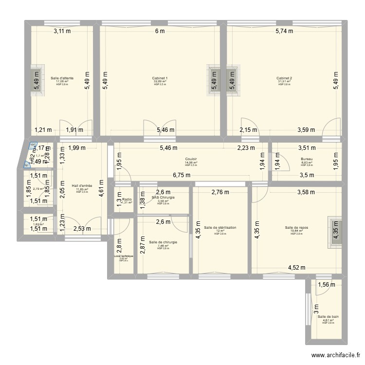 GENTLE IT LILLE. Plan de 16 pièces et 173 m2